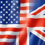 Bandera de inglés americano - inglés británico